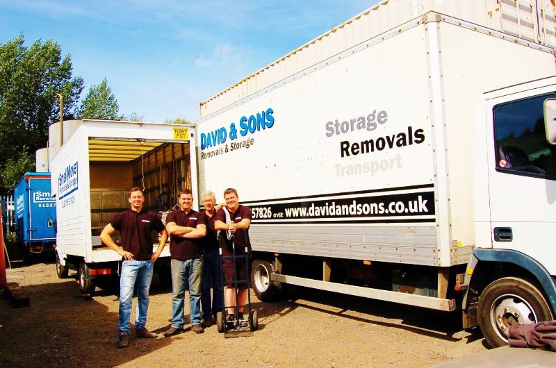 david and sons family photo in our outdoor container yeard in redditch